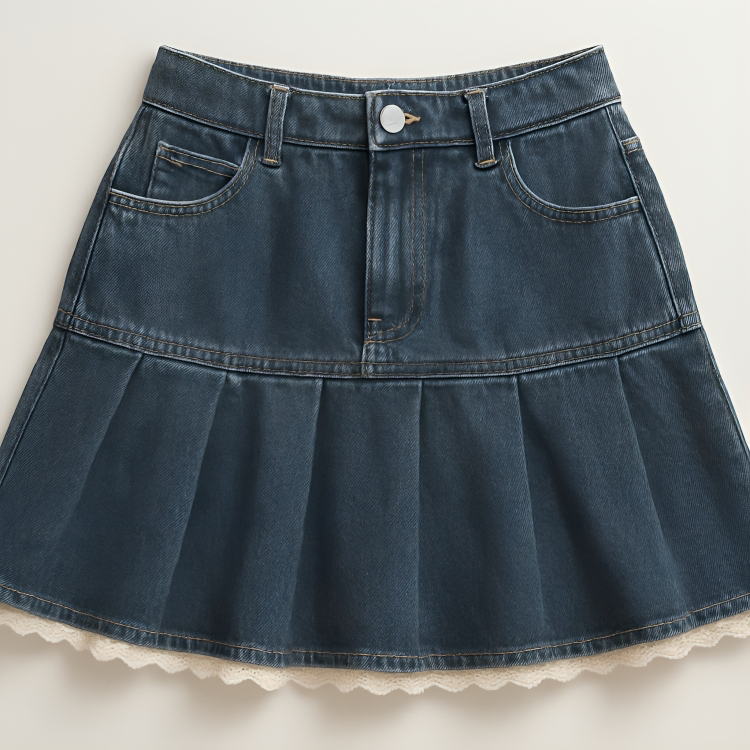 Denim Doll Pleated Skirt