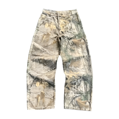 Leaf Print Cargo Pants