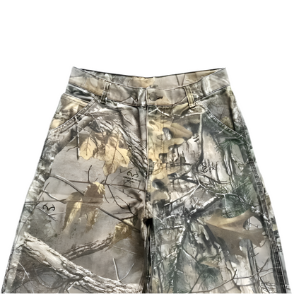 Leaf Print Cargo Pants