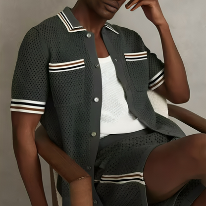 Textured Button-Up Cardigan