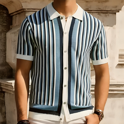 Striped Knitted Button Down