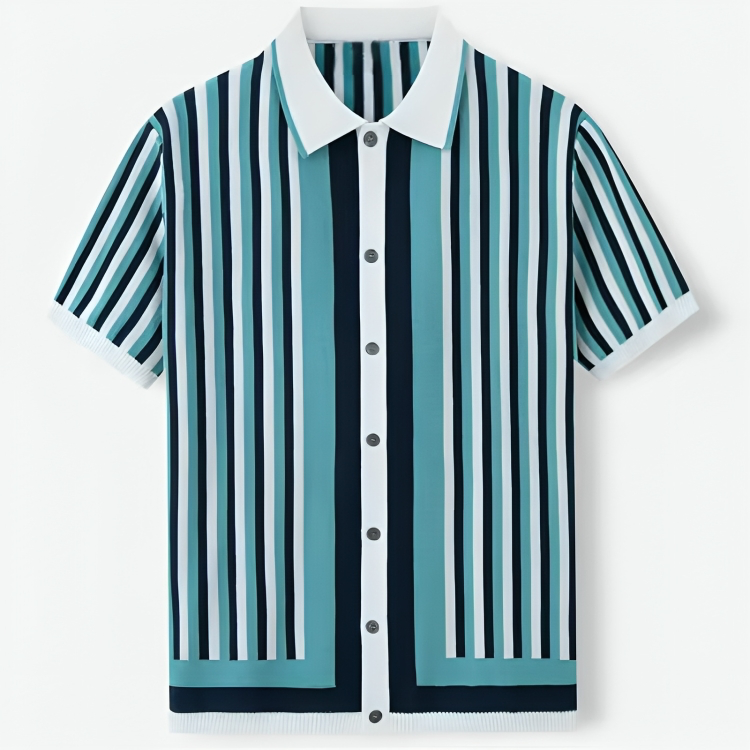 Striped Knitted Button Down