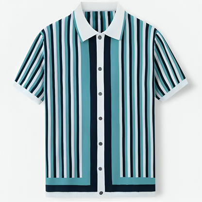 Striped Knitted Button Down