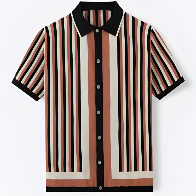 Striped Knitted Button Down