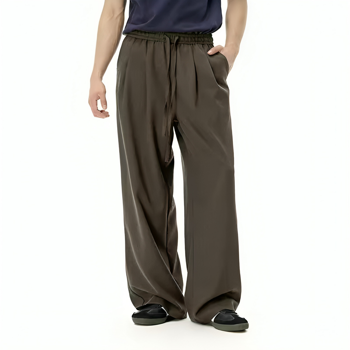 Straight-Leg Linen Pants