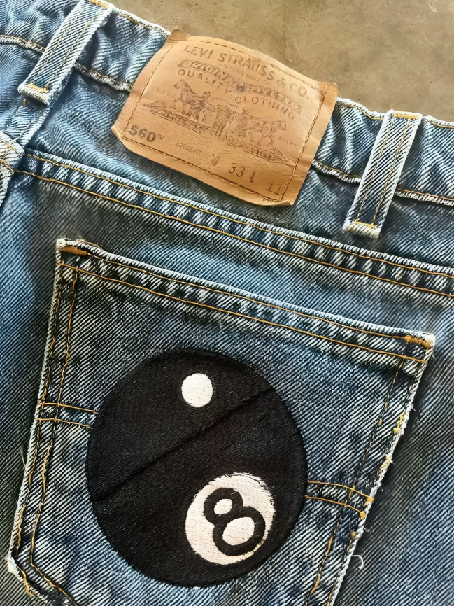 Levi’s Denim Shorts| 8-Ball Embroidery