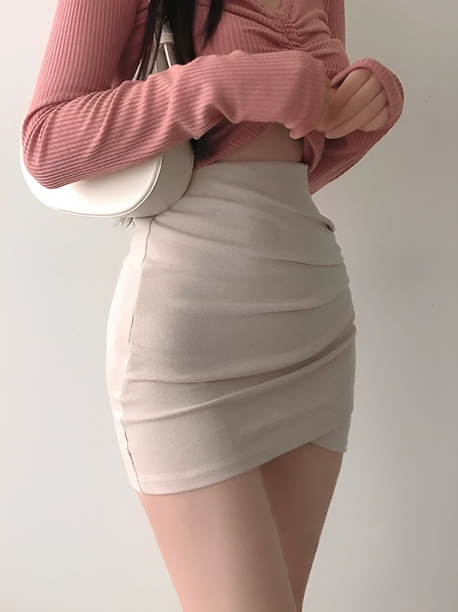 Ruched Bodycon Mini Skirt