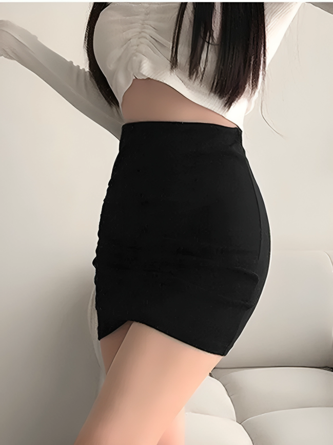 Ruched Bodycon Mini Skirt