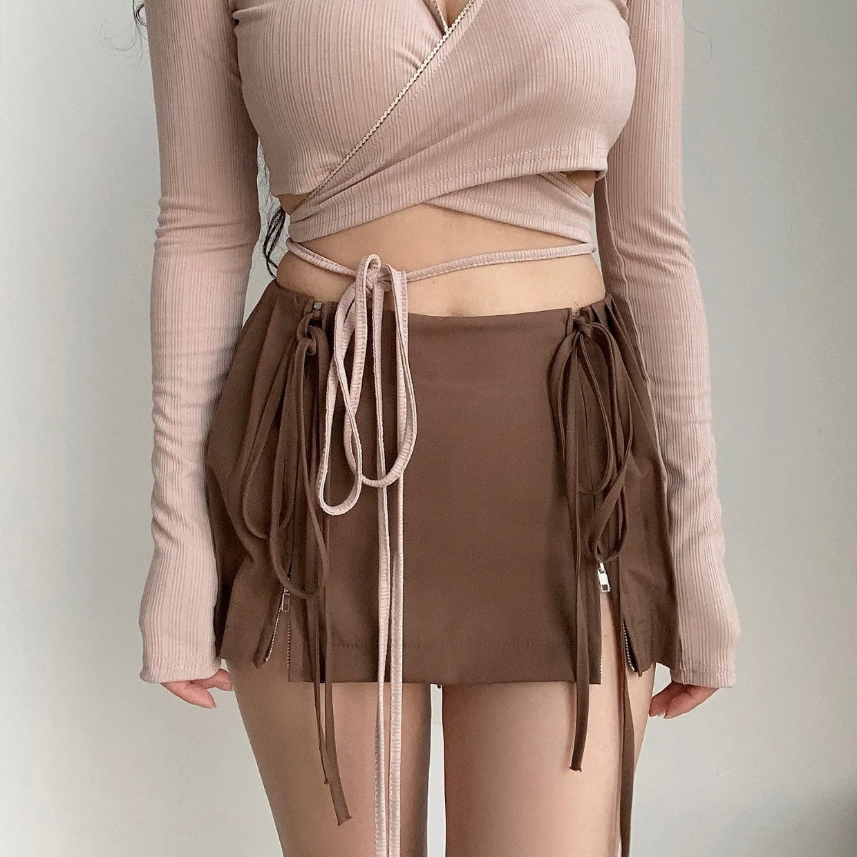 Shadow Lace Pleat Skirt