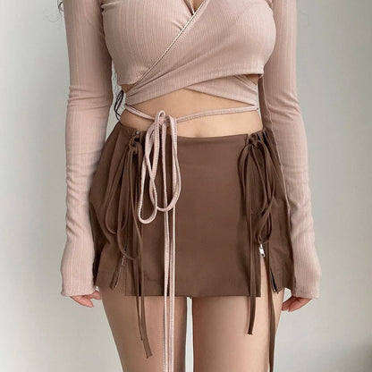 Shadow Lace Pleat Skirt